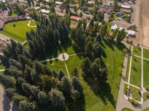 aerial view cemetery